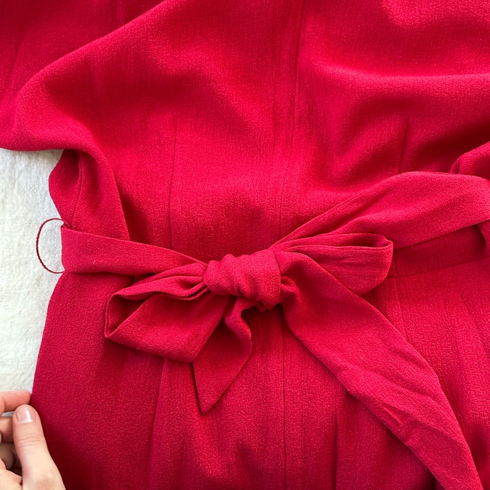 Chandler Henry Red Tie-Waist MIDI Dress - Picture 5 of 8